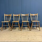 Set of four painted Dutch kitchen chairs.