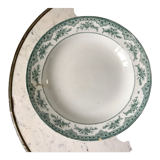 Round dish Terre de Fer earthenware of Onnaing model "Roses Mousses" late nineteenth