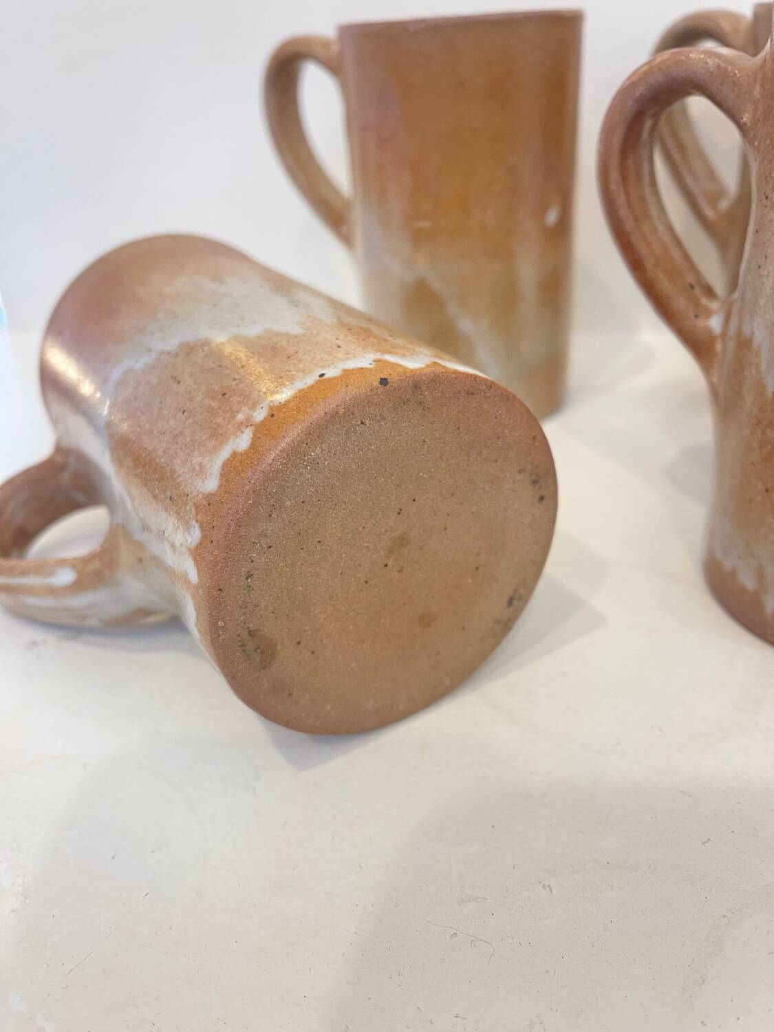 Set of 4 stoneware mugs – 1970s design