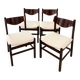 Chaises de gianfranco frattini en palissandre et velours - italie
