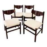 Chairs by gianfranco frattini in rosewood and velvet - italy