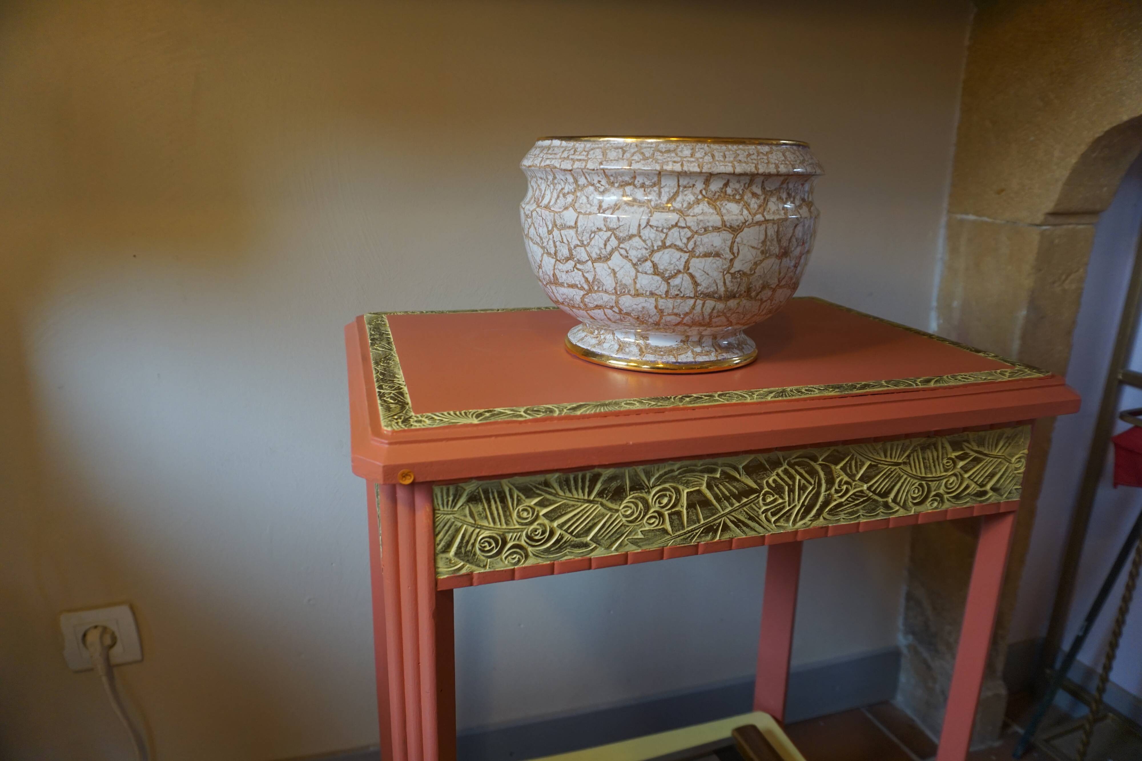 Art Deco painted wood side table - 1930s