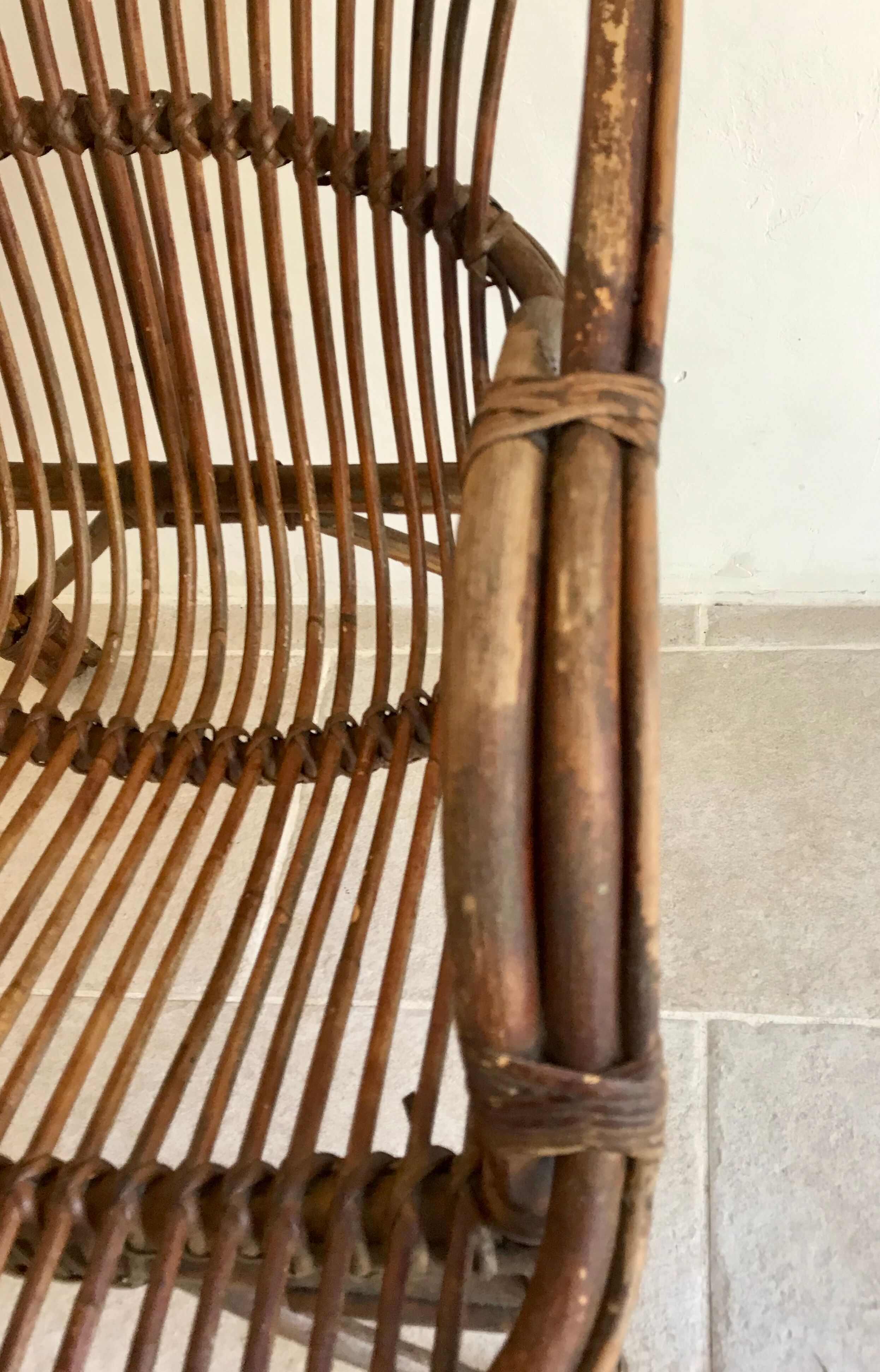 Vintage rattan armchair