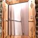 Vintage Venetian mirror with pink edge and engraved decorations from the 50s / 60s