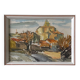 Watercolor Painting MOURIER Marguerite (1910-1987) "the village church" + frame