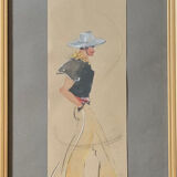 Dessin aquarelle "cow boy"