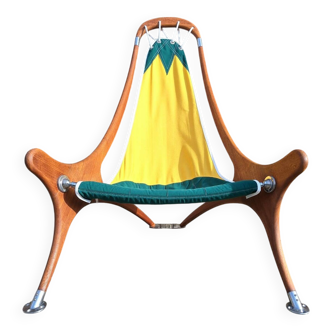 Vintage armchair, old deck chair furniture