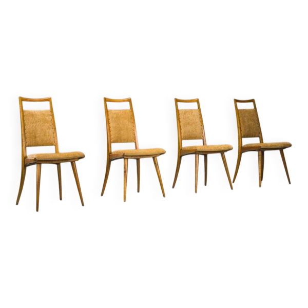 Chaises de salle à manger modernes du milieu du siècle attribuées à Ernst Martin Dettinger pour Lucas Schnaidt, années 1950, ensemble de 4