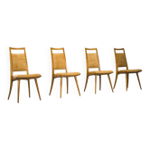 Chaises de salle à manger modernes du milieu du siècle attribuées à Ernst Martin Dettinger pour Lucas Schnaidt, années 1950, ensemble de 4