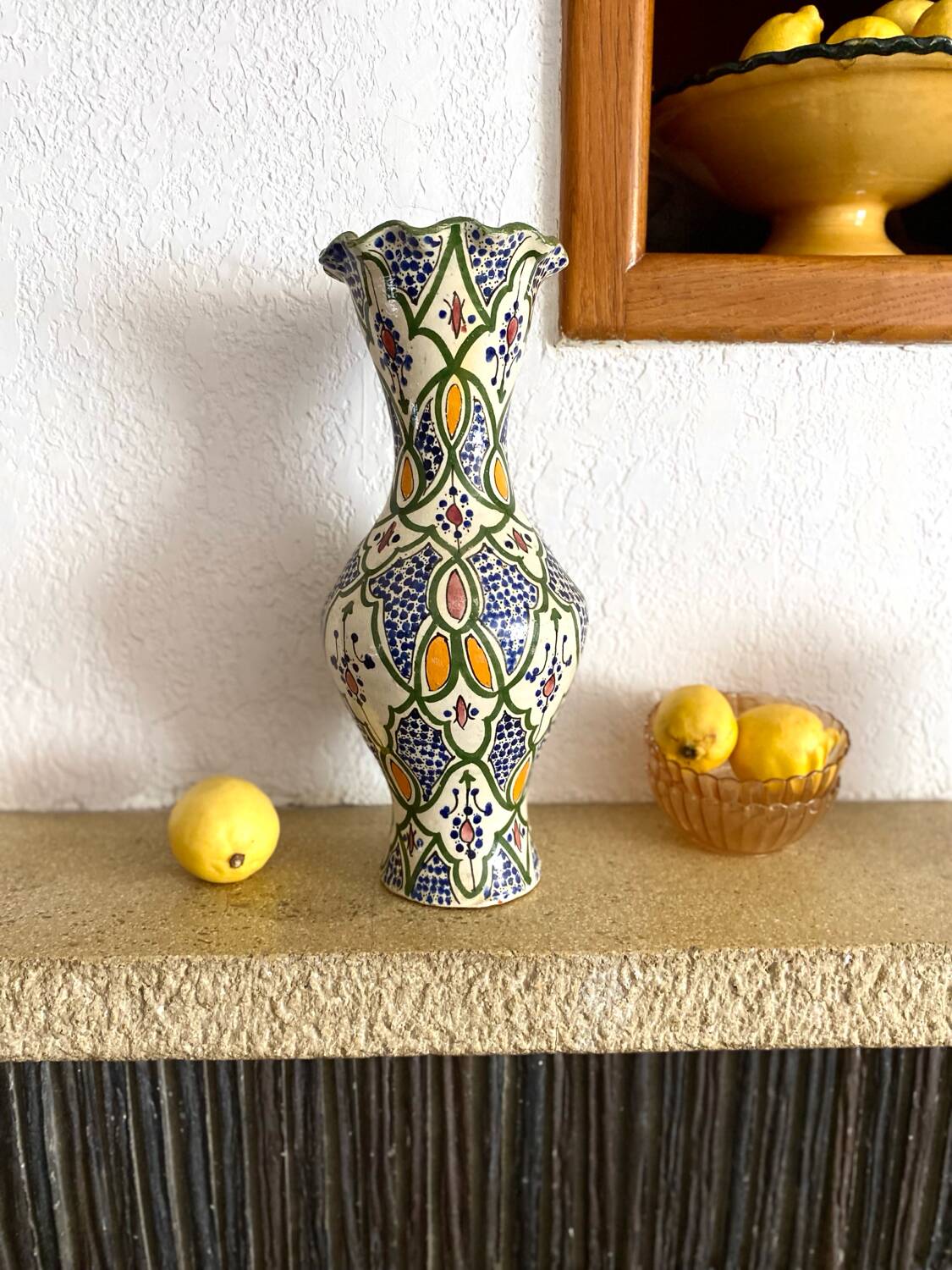 Antique hand-painted ceramic vase