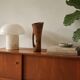 Sculptural modernist pitcher / vase made from solid monoxyle wood, Alexandr style.