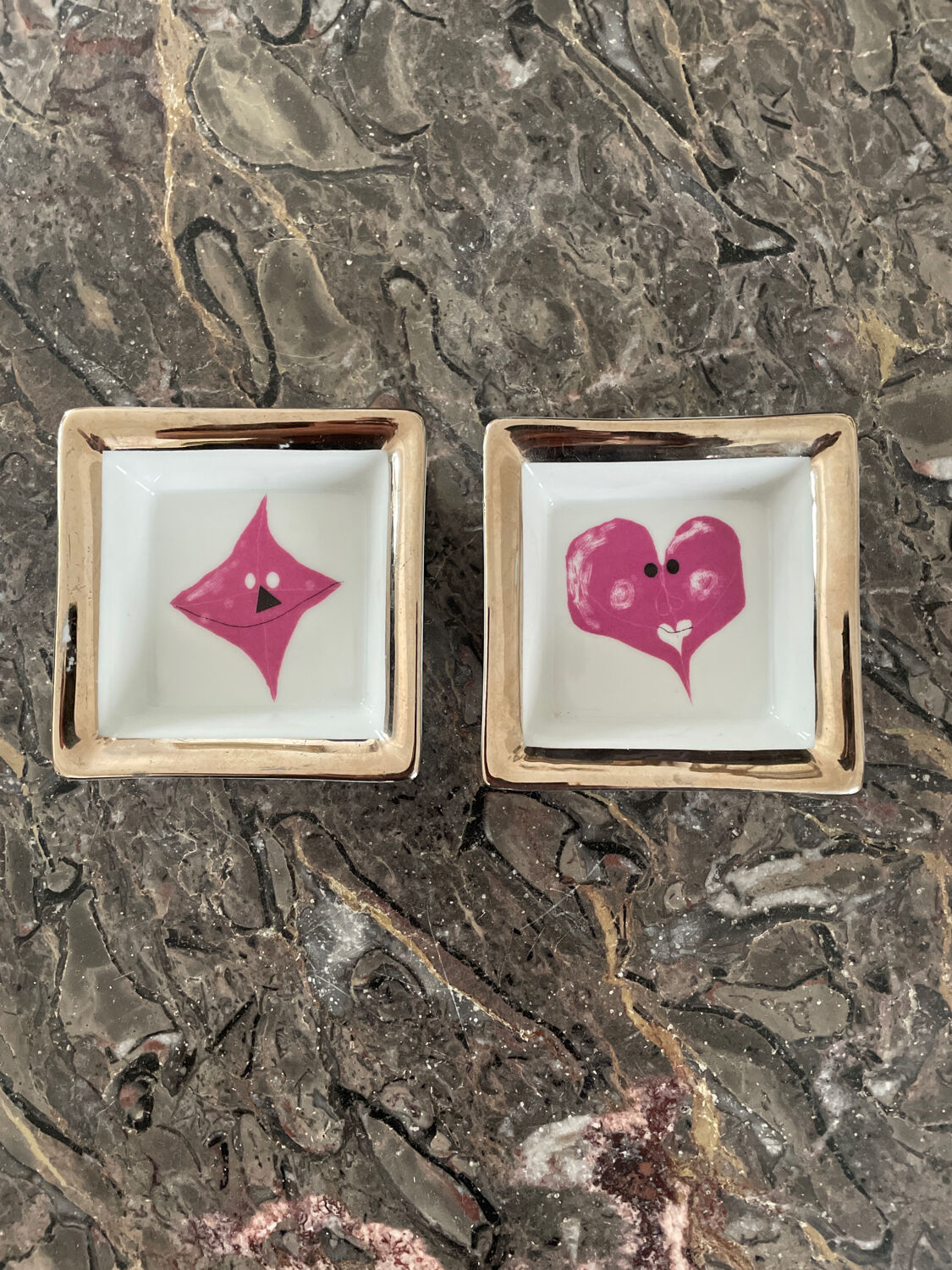 Duo of ashtrays Christian Lacroix in porcelain