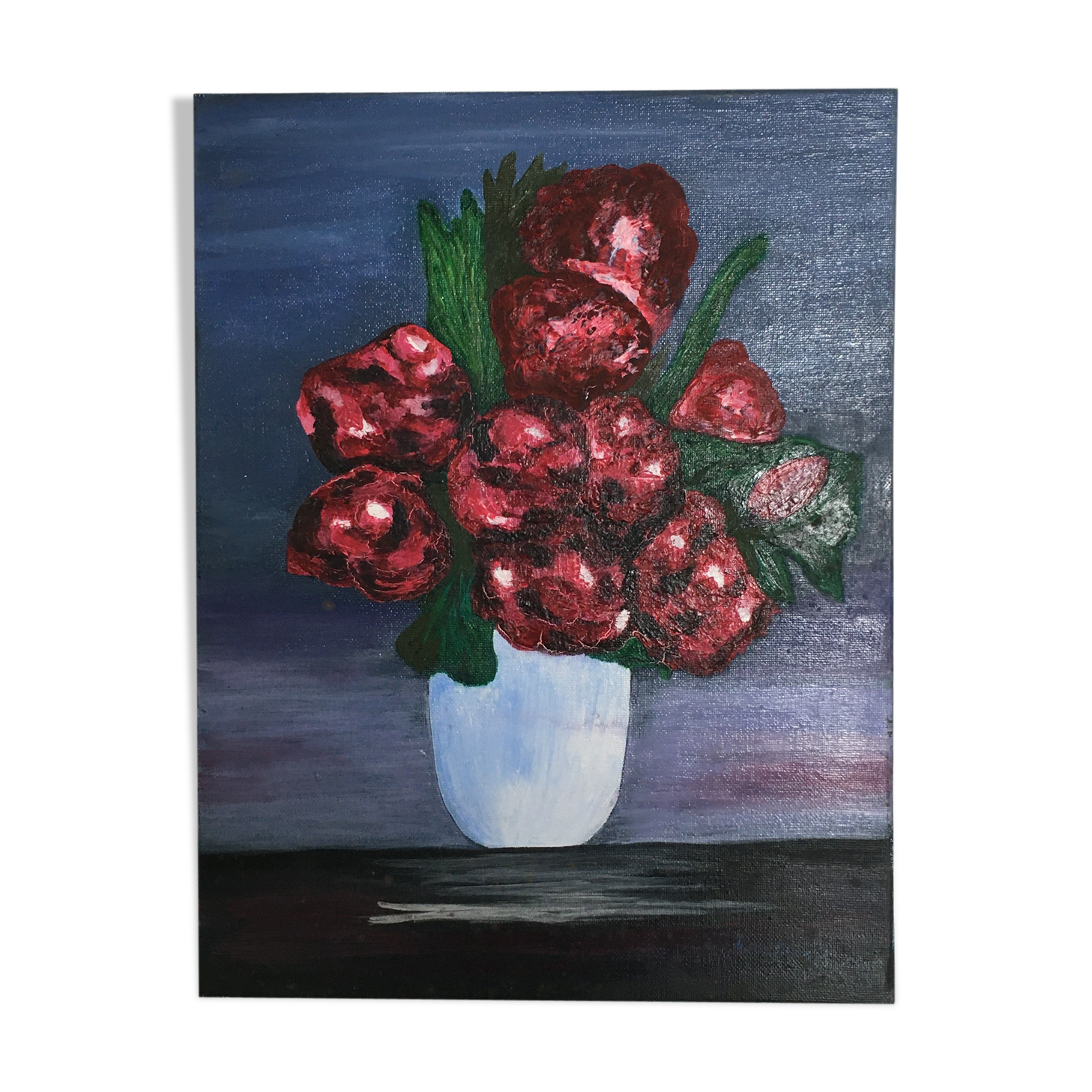 Tableau bouquet rouge