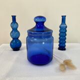Vintage cobalt blue glass jar