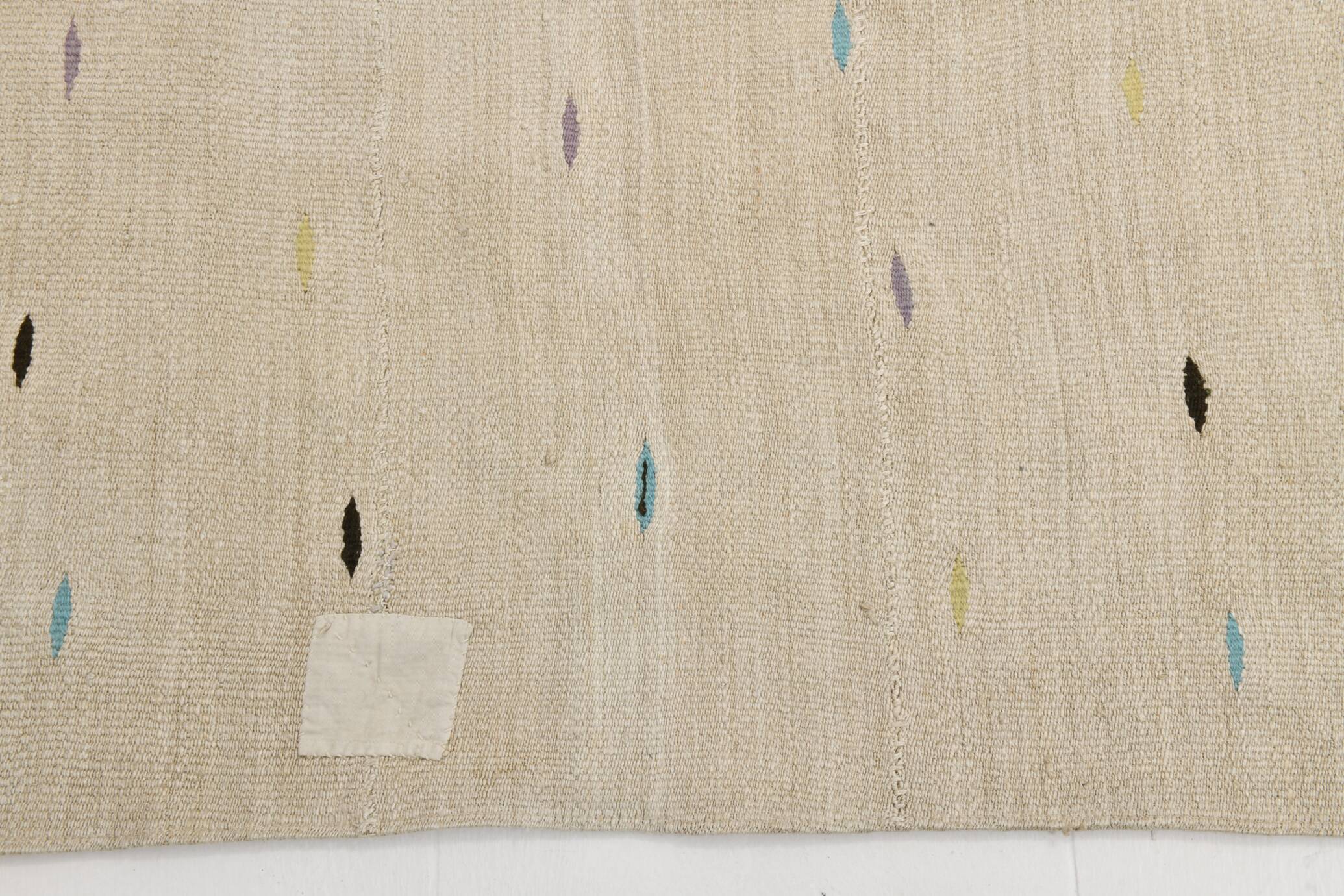 Beige & Cream Polka Dot Pattern Kilim Rug, 164x225Cm