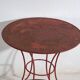 Antique painted metal table – European round industrial table – circa 1920
