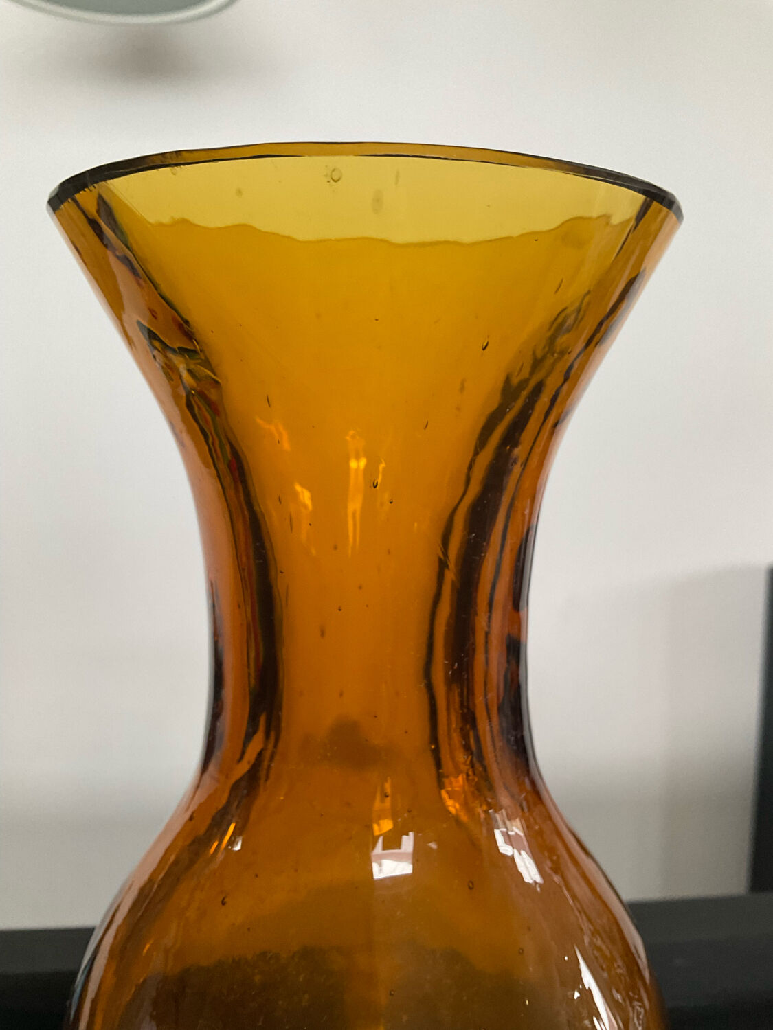 Vintage vase in bubbled glass paste