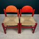 Chaises Padova rouges de Hank Lowenstein, Italie, années 1970, lot de 2