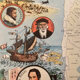 Old illustrated map of Argentina from 1948 - JP Pinchon