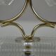 Brass Candelabra with Art Glass Base and Glass Prisms by Gunnar Ander for Ystad-Metall, Sweden, 1950s