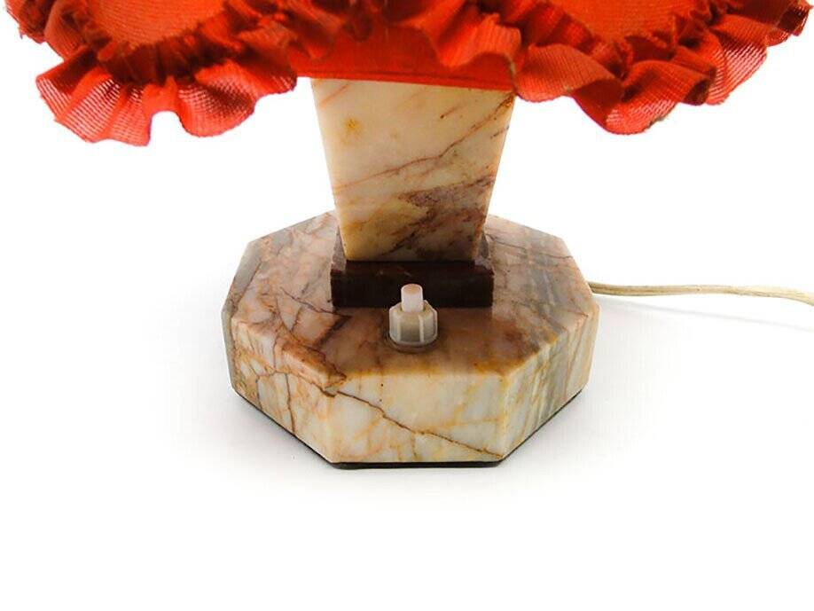 Art Deco stone table lamp, Czechoslovakia, 1930s