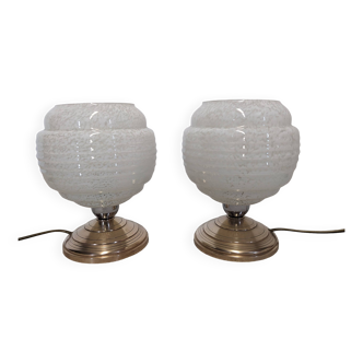 Pair of Art Deco style bedside or ambient lamps