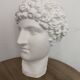 Greek head in polished white plaster