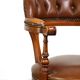 Swivel English style Chesterfield armchair/office chair in brown cowhide