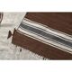 Vintage Turkish Hand-Knotted Wool Cotton Brown Kilim Area Rug 148x198