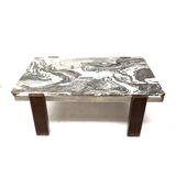 Large vintage Brutalist marble coffee table made in the 70s
