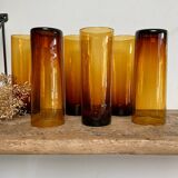 6 verres long drink ambrés
