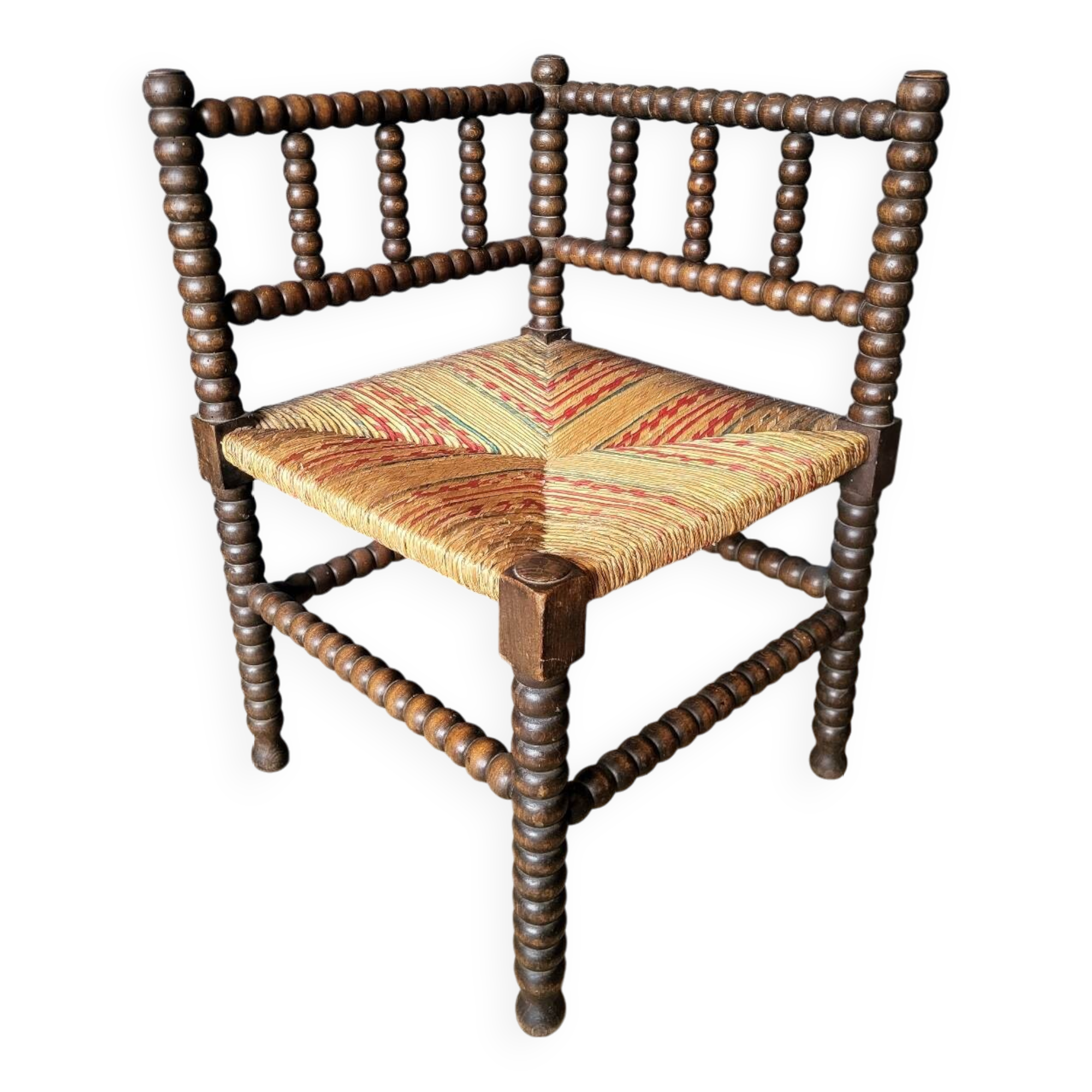 Authentic old corner armchair chair, fireside type, in good condition