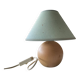 Lampe boule en bois années 70