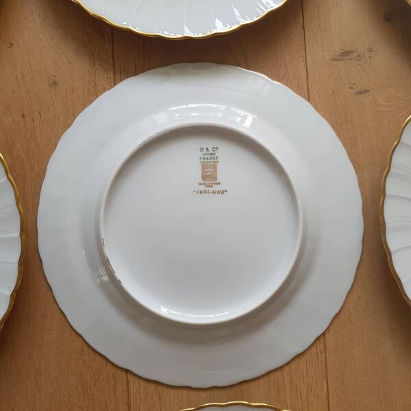 12 assiettes en porcelaine de Limoges Bernardaud Verlaine