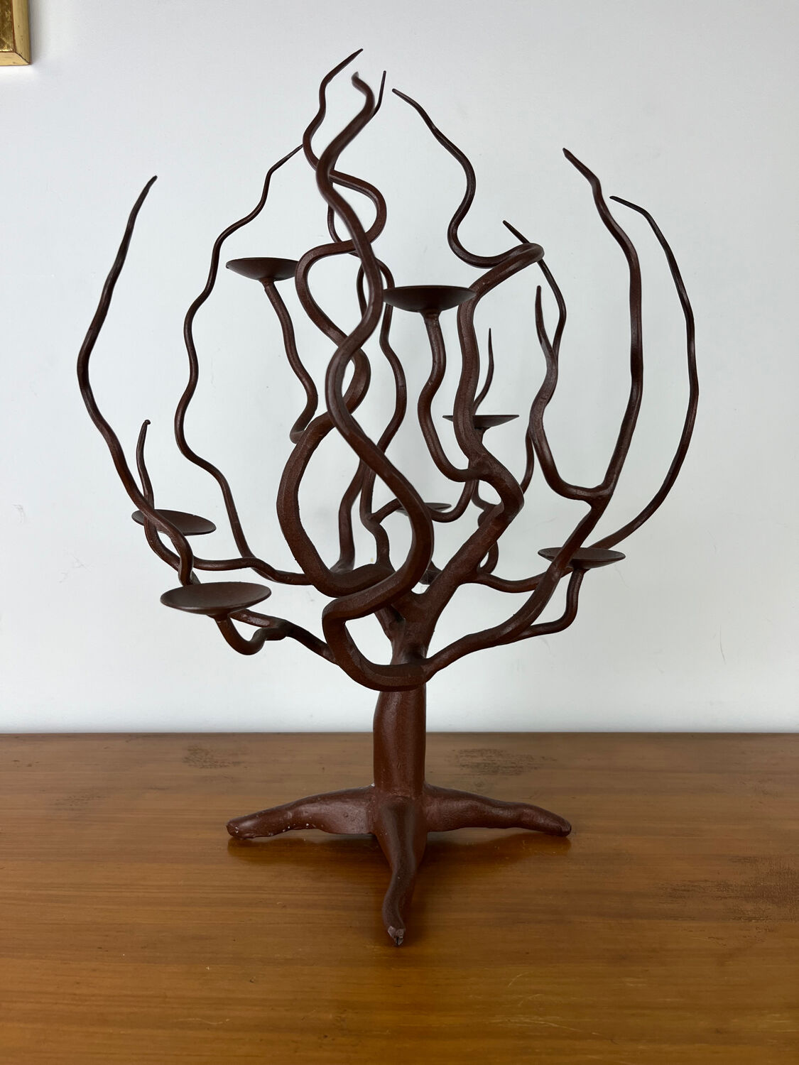 Wrought iron tree candlestick, candelabrum