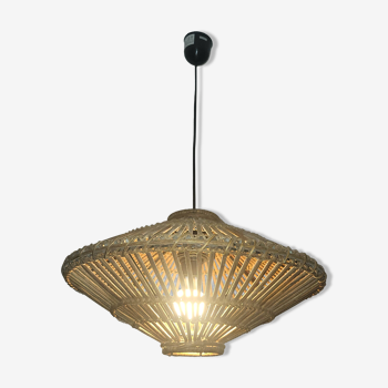 UFO rattan pendant light from the 60s