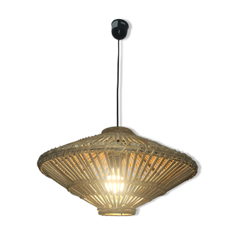 UFO rattan pendant light from the 60s