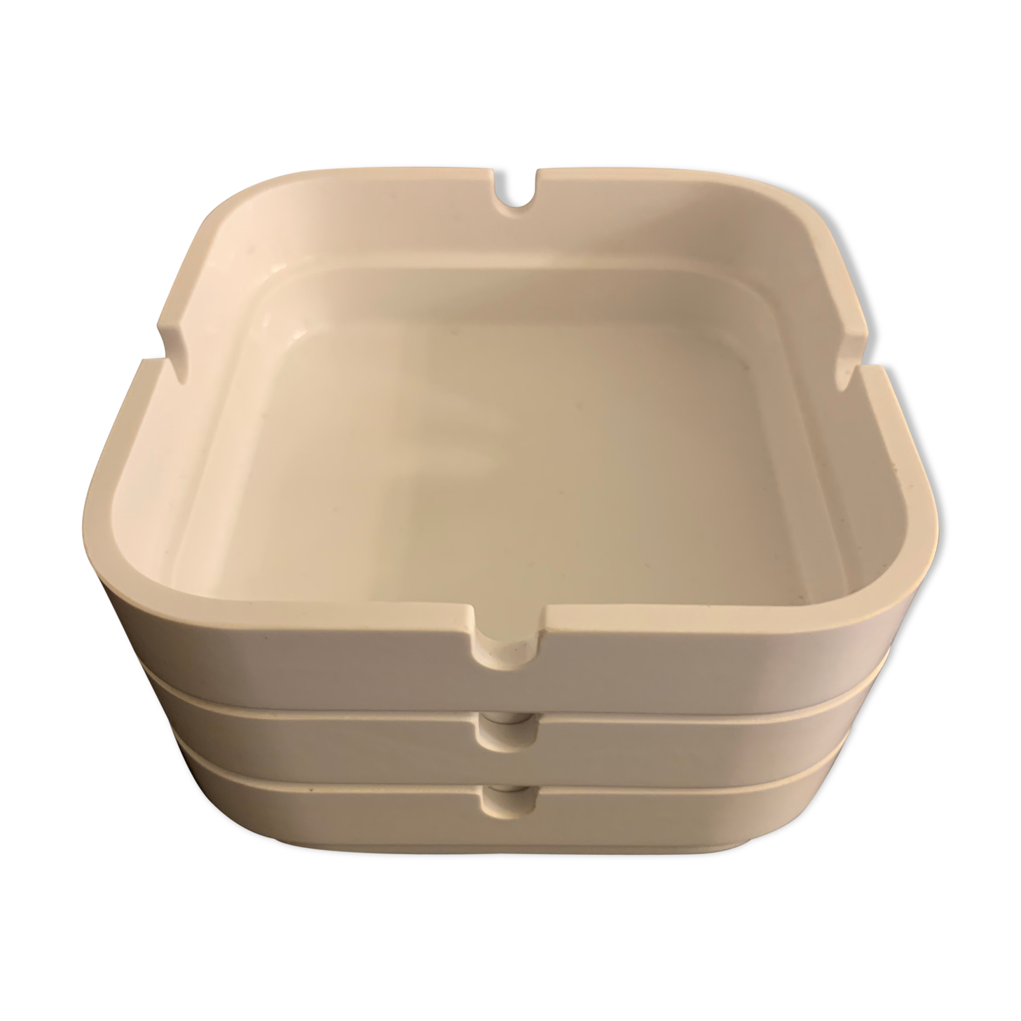Walter Zeischegg's set of 3 white ashtrays for Helit 1970