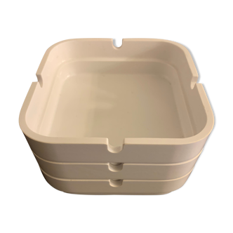 Walter Zeischegg's set of 3 white ashtrays for Helit 1970