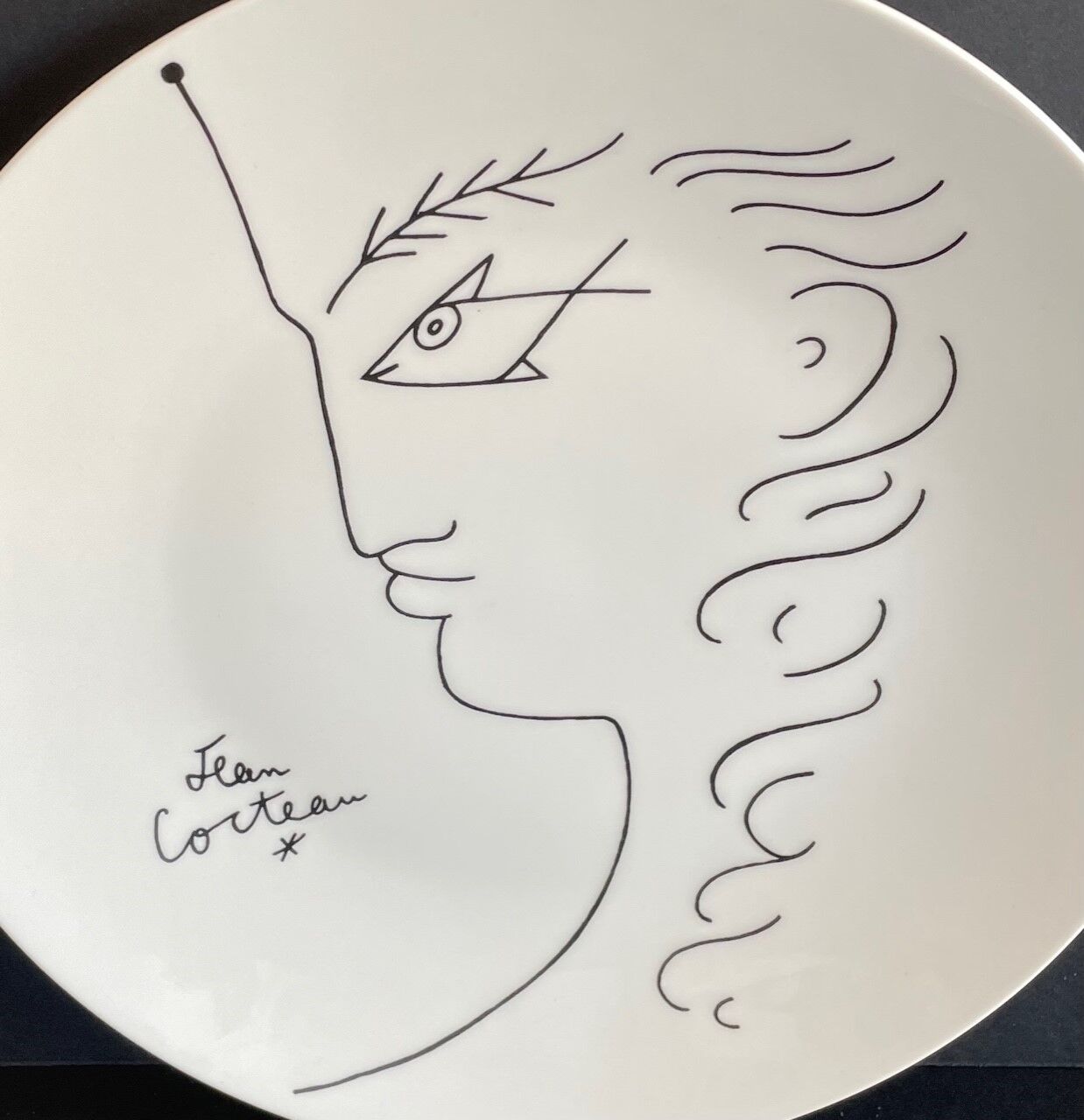 Porcelain plate designed by Jean Cocteau