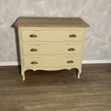 Commode ancienne relooké beige crème