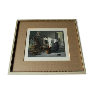 Old lithograph - original by Chardin 1853 - professionally framed