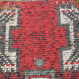 Coral red vintage rug 91x45cm