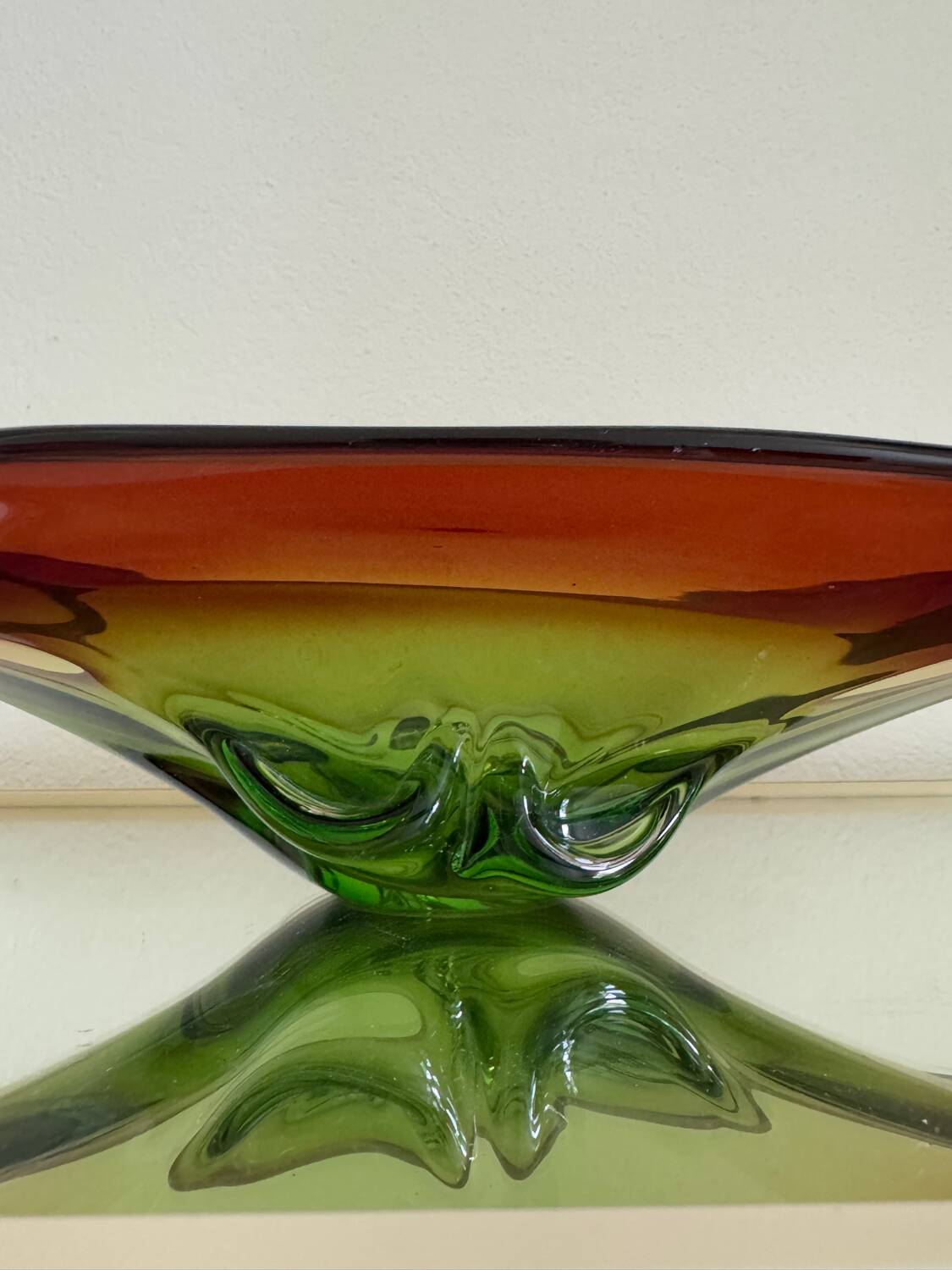 Large Murano crystal bowl from the 60s