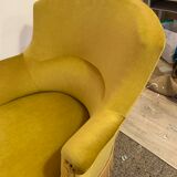 Yellow velvet meridian bench
