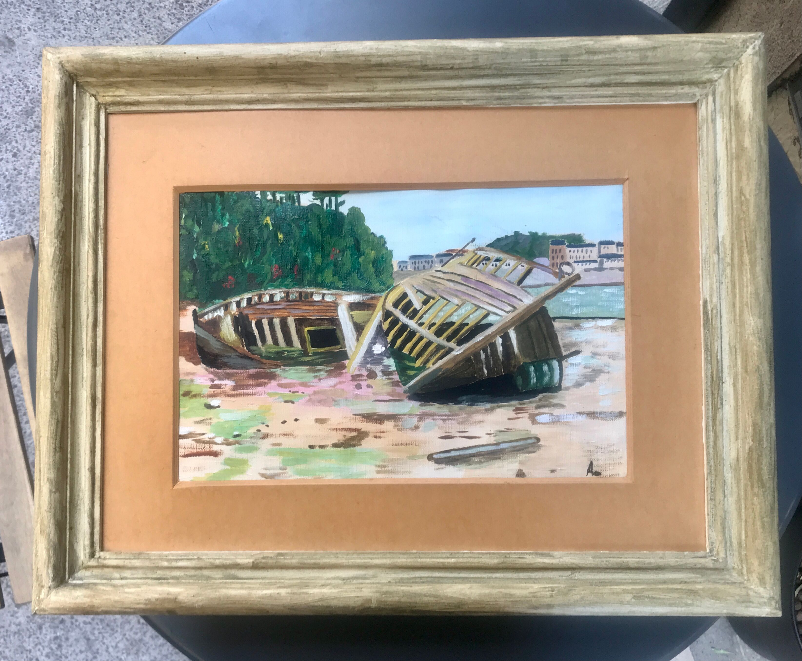 Ancient painting Brittany shipwrecks