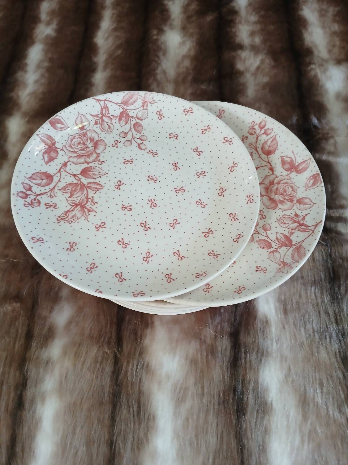 7 antique dessert plates Gien