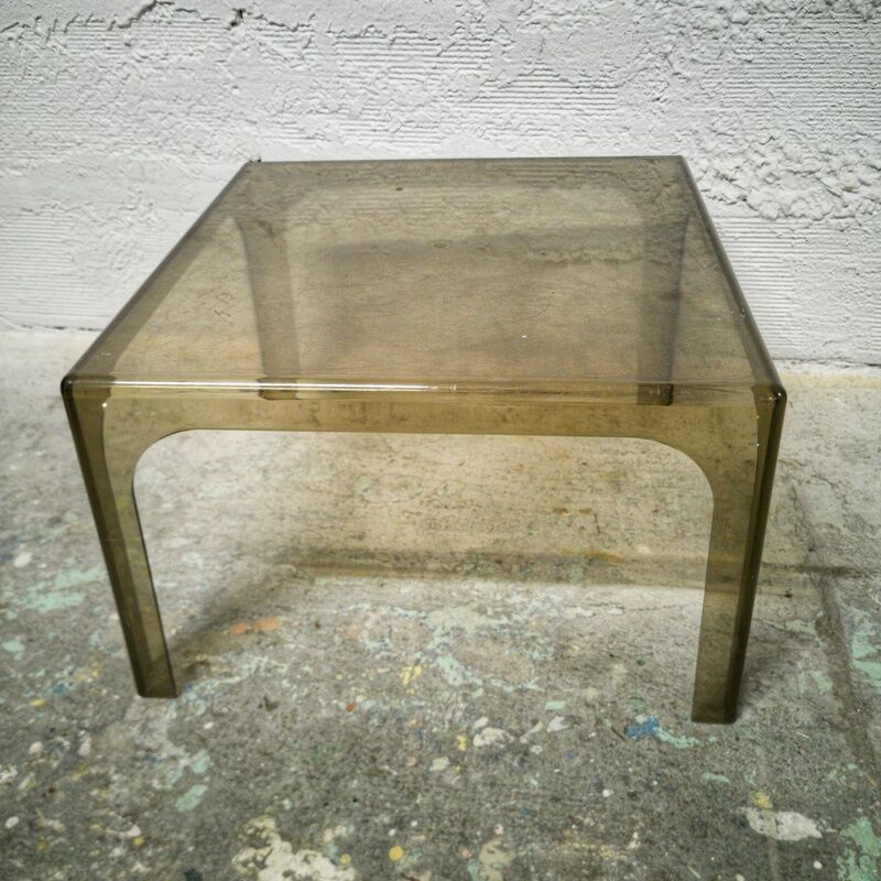 Smoked plexiglas coffee table