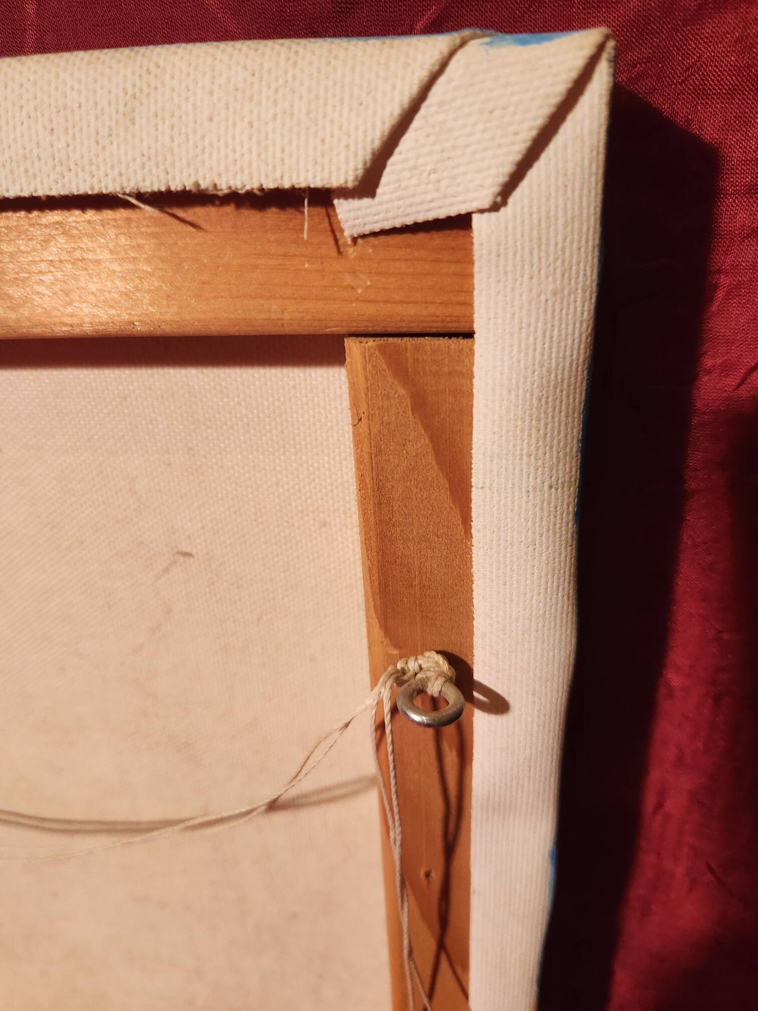 Naive painting Provençal landscape oil on canvas signed