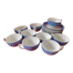 8 cups and their saucers. Sarreguemines. Jacquot model.